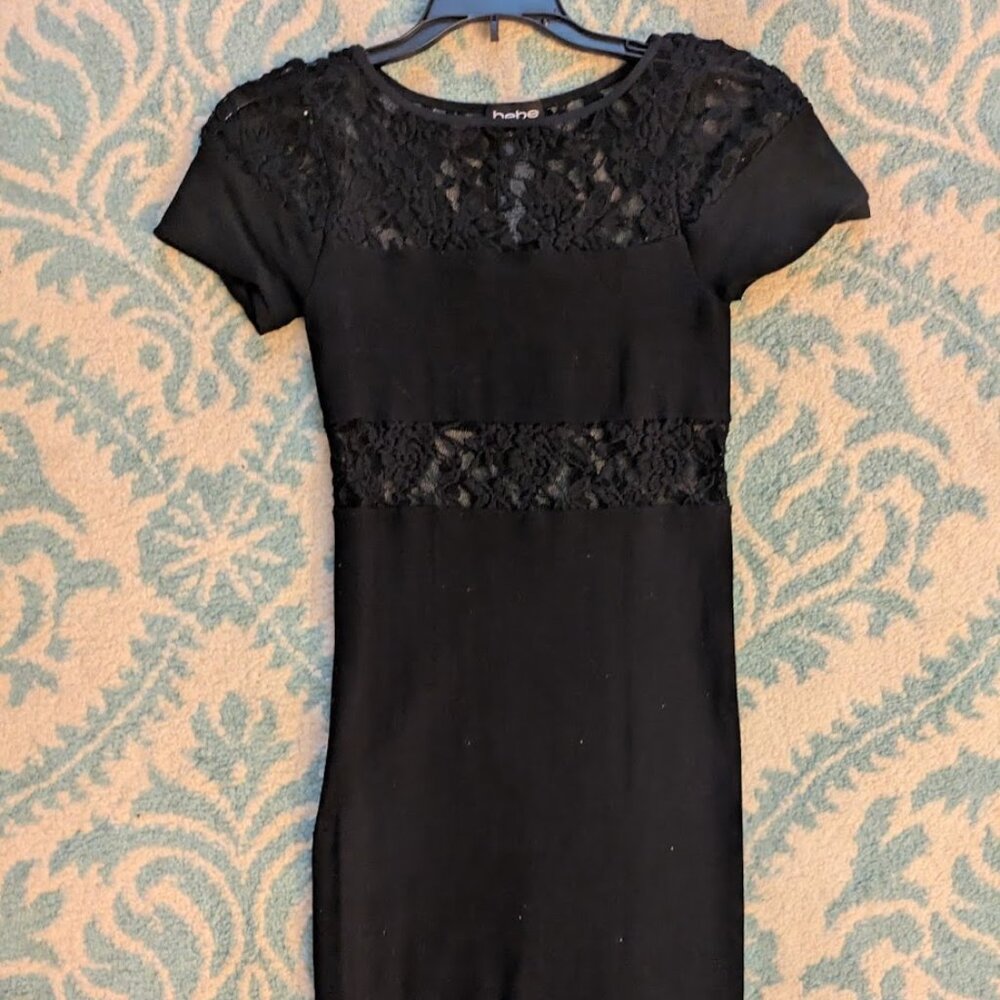 Black Lace Cut Out Bodycon Dress